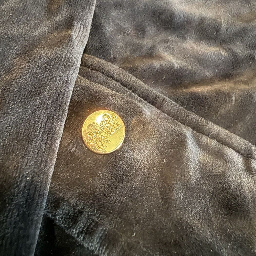 Lauren Ralph Lauren Vintage Black Velvet Jacket Gold Snap Buttons Size Medium - Picture 4 of 7